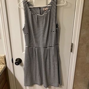 Black and white striped dress